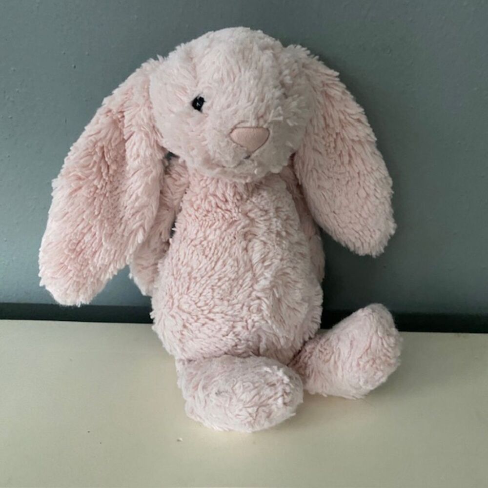 Jellycat Bunny Rabbit Plush Pink Bashful Rattle Chime Soft Toy 11-12 inch